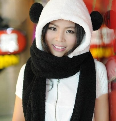 Copricapo Bear Panda Bianco e Nero vista frontale | Dream Shop