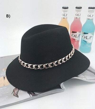 Cappello HiChain stile diva nero con catene Dream Shop