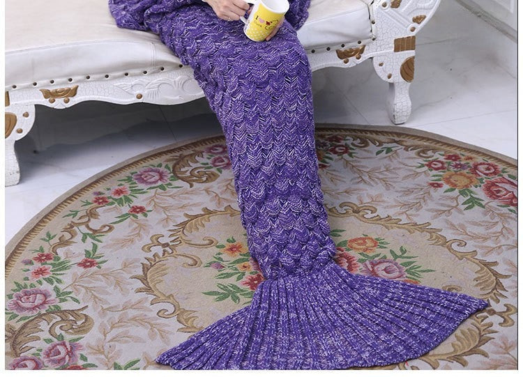 Copertina Coda da Sirena Adulti Viola-beige vista frontale | Dream Shop