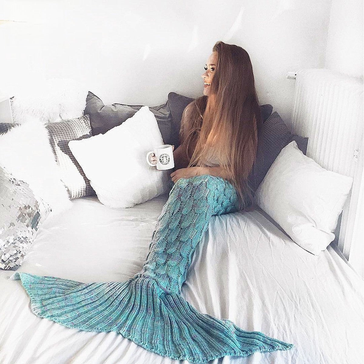 Coperta coda di sirena blu