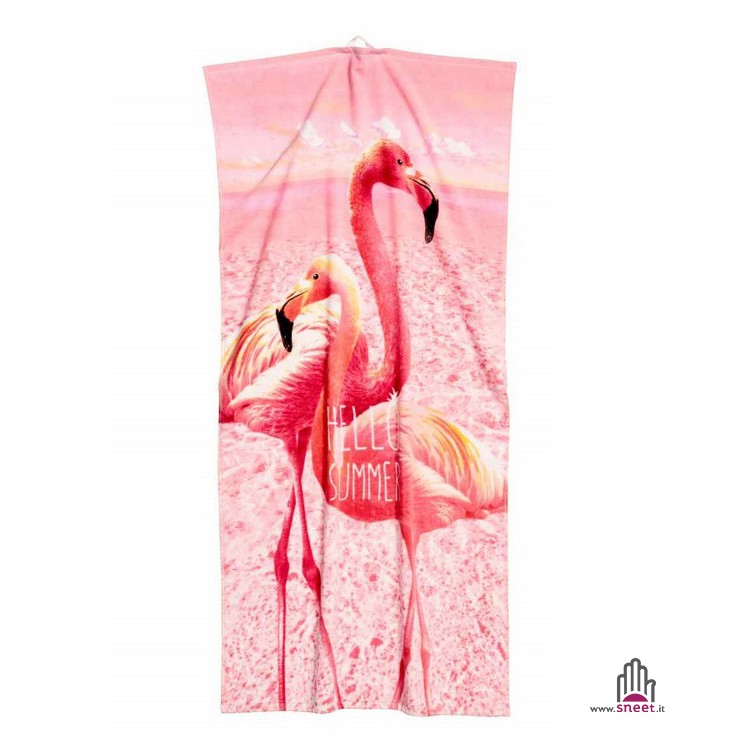 Beach flamingo hello summer