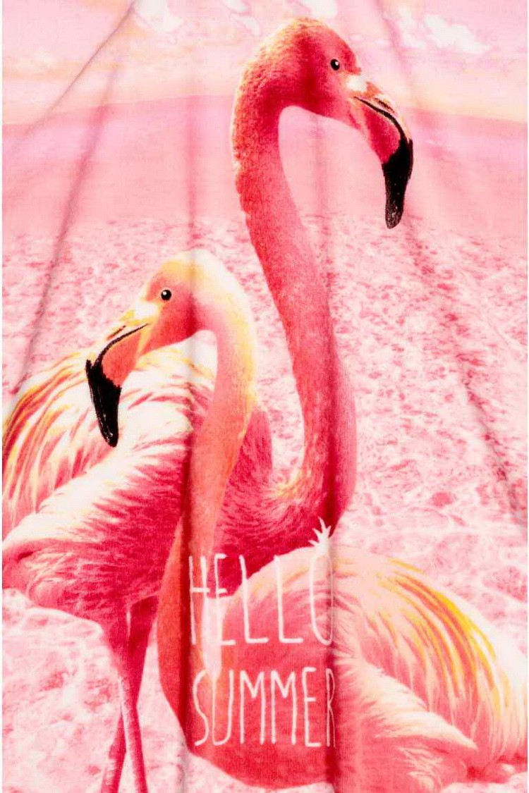 Beach flamingo hello summer