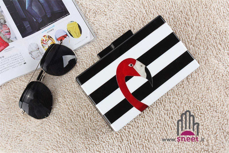 Flamingo stripe pochettes