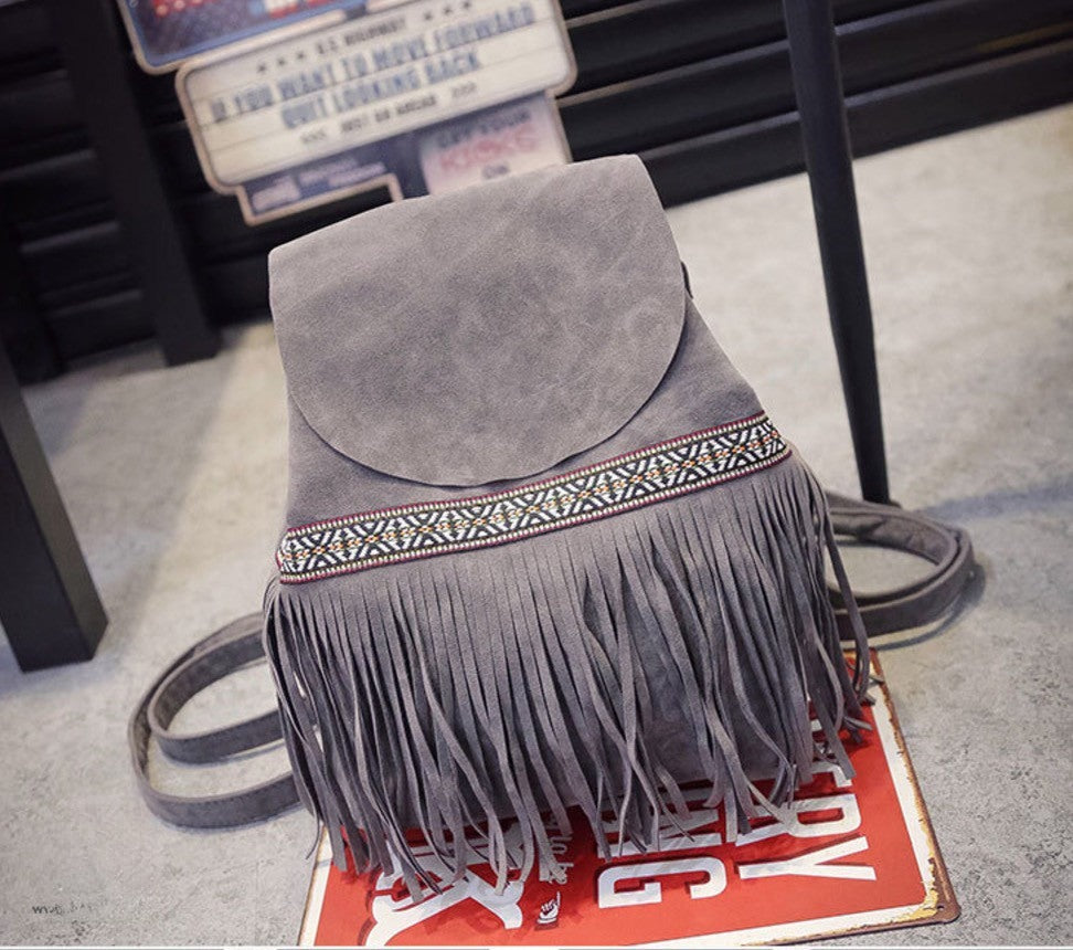Zainetto etnik fringe vista laterale | Dream Shop