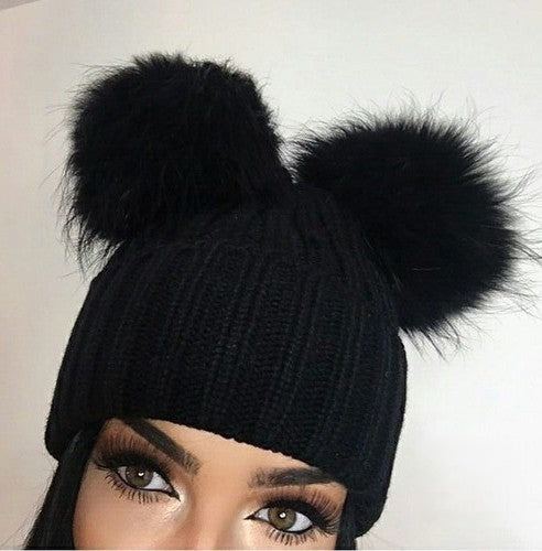 Cappellino double pon-pon - cotone con doppio pon-pon | Dream Shop
