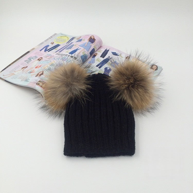 Cappellino double pon-pon indossato | Dream Shop