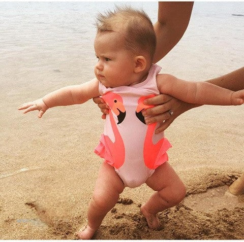 Beach look flamingo baby bodysuit — Dream Shop