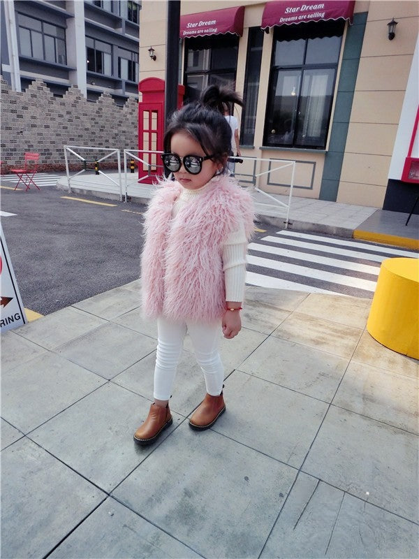 Smanicato pelliccia bimba Saira colore bordeaux — Dream Shop