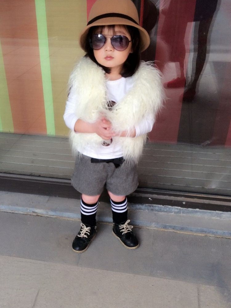 Smanicato pelliccia bimba Saira dettaglio pelo riccio — Dream Shop