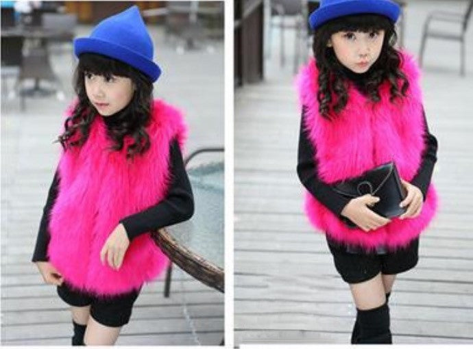 Smanicato pelliccia bimba Saira dettaglio scollo — Dream Shop