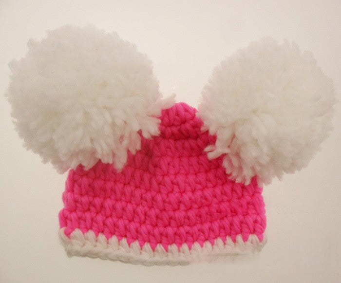 Cappellino neonato dettaglio pon-pon in cotone — Dream Shop