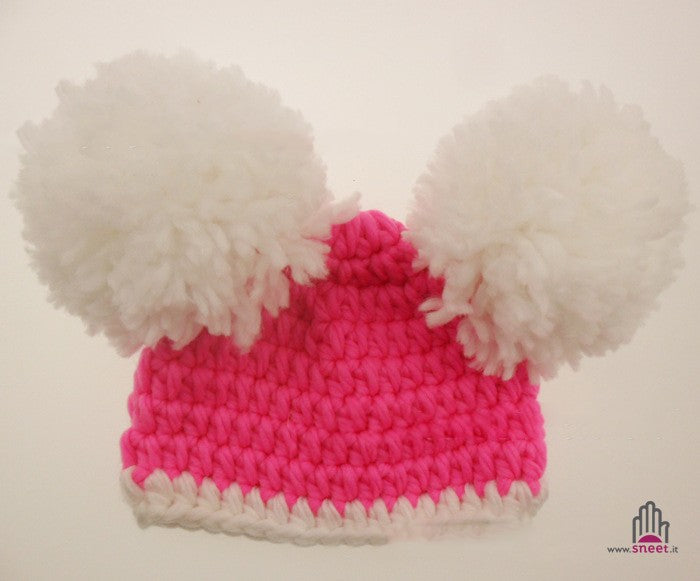 Double pon-pon-pon cap newborns