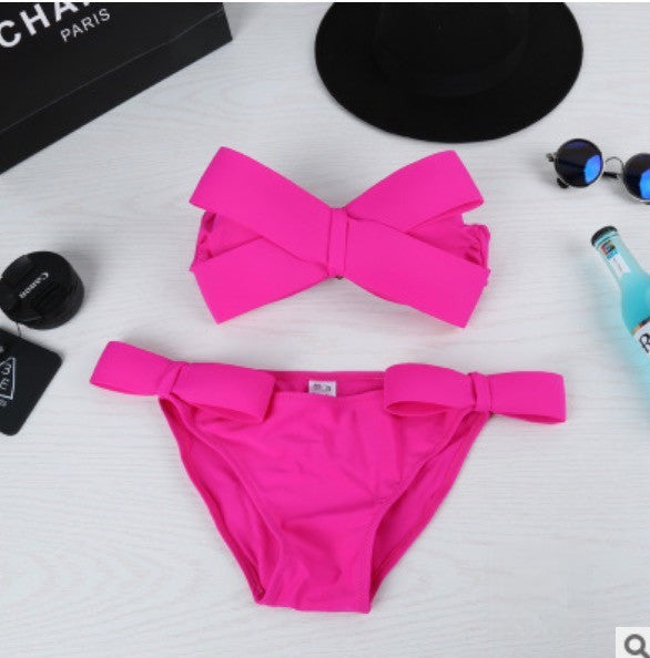 Bikini pink fiokko Azzurro vista frontale | Dream Shop