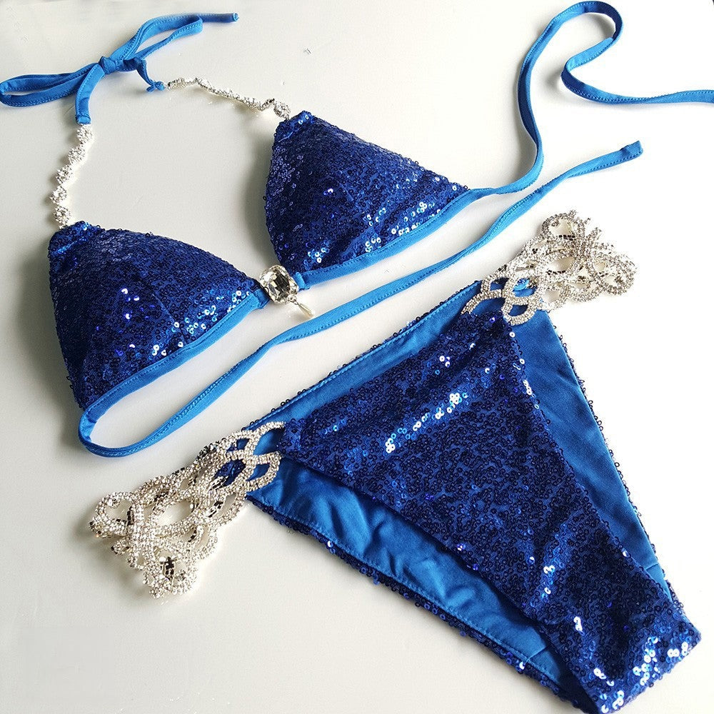 Bikini Rynestone triangolo paillettes strass gemma centrale brasiliana — Dream Shop