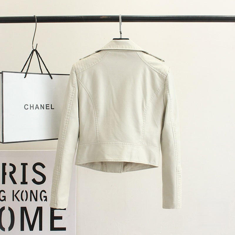Chiodo ecopelle whaity crema zip