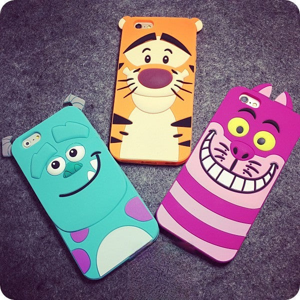 Cover silicone 3D gattone sorridente colorato