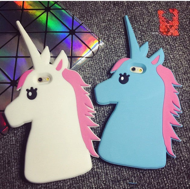 Cover unicorno silicone azzurra