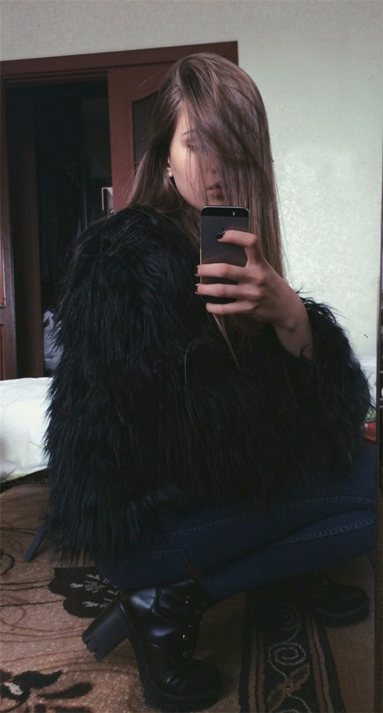 Pelliccia Wooven colore nero — Dream Shop