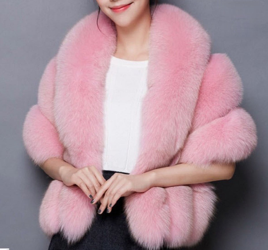 Stola in pelliccia Ghariana colore rosa — Dream Shop