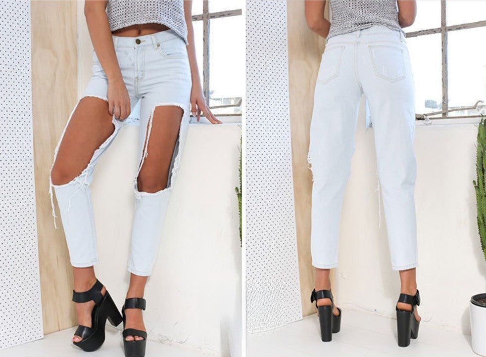 Openup Jeans vista completa su modella — Dream Shop