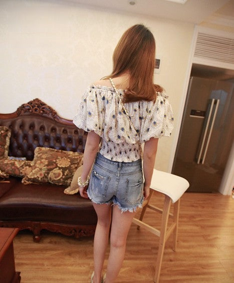 Worn out shorts dettaglio perle — Dream Shop