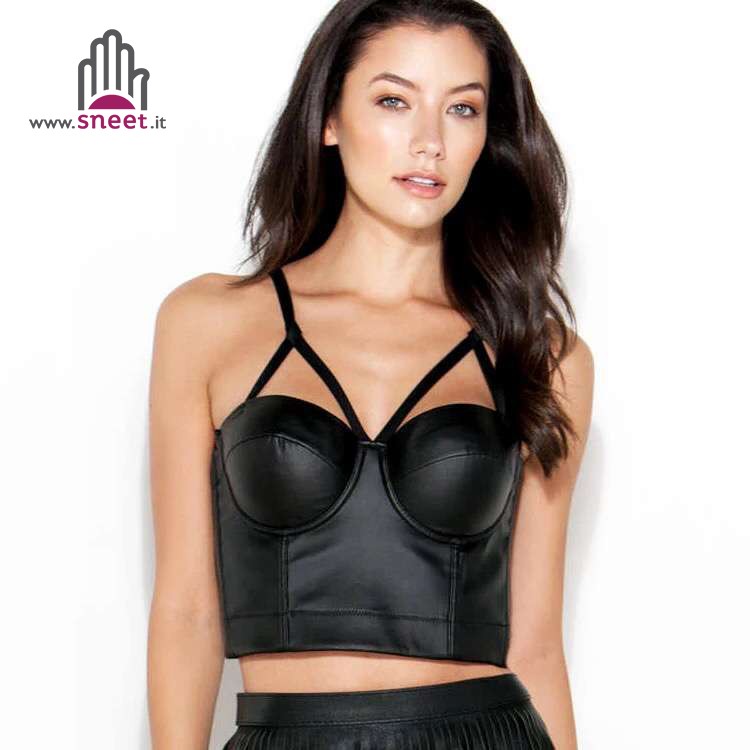 Crop top ecopelle Klora