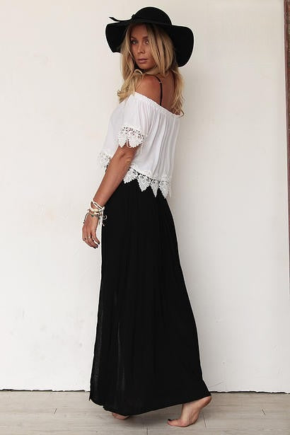 Blusa Kissini dettaglio bordo in pizzo — Dream Shop