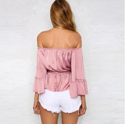 Blusa Palmyn versione rosa indossata — Dream Shop