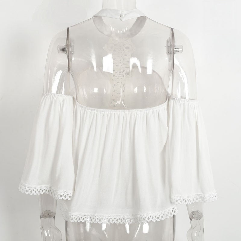 Blusa pizzo eleb manica larga dettaglio — Dream Shop