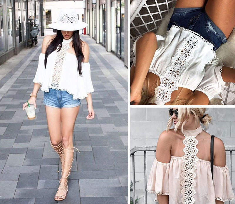 Blusa pizzo eleb look completo — Dream Shop