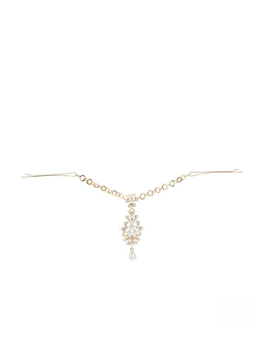 Diadema Helli dettaglio strass e pendente — Dream Shop