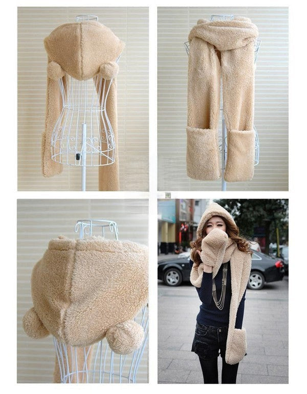 Copricapo Beige - indossato look invernale | Dream Shop