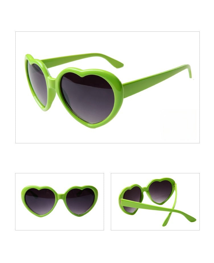 Heart Sunglasses colore giallo vista frontale — Dream Shop