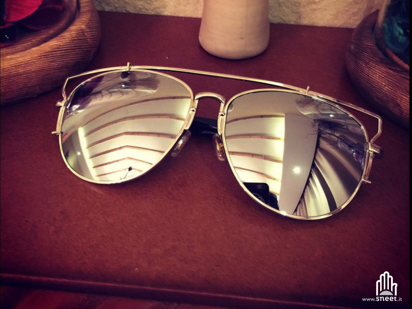 Beverly Sunglasses colore argento vista frontale — Dream Shop