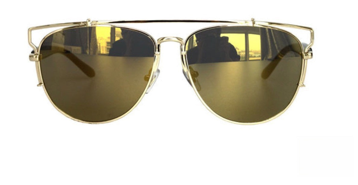 Beverly Sunglasses colore oro vista frontale — Dream Shop