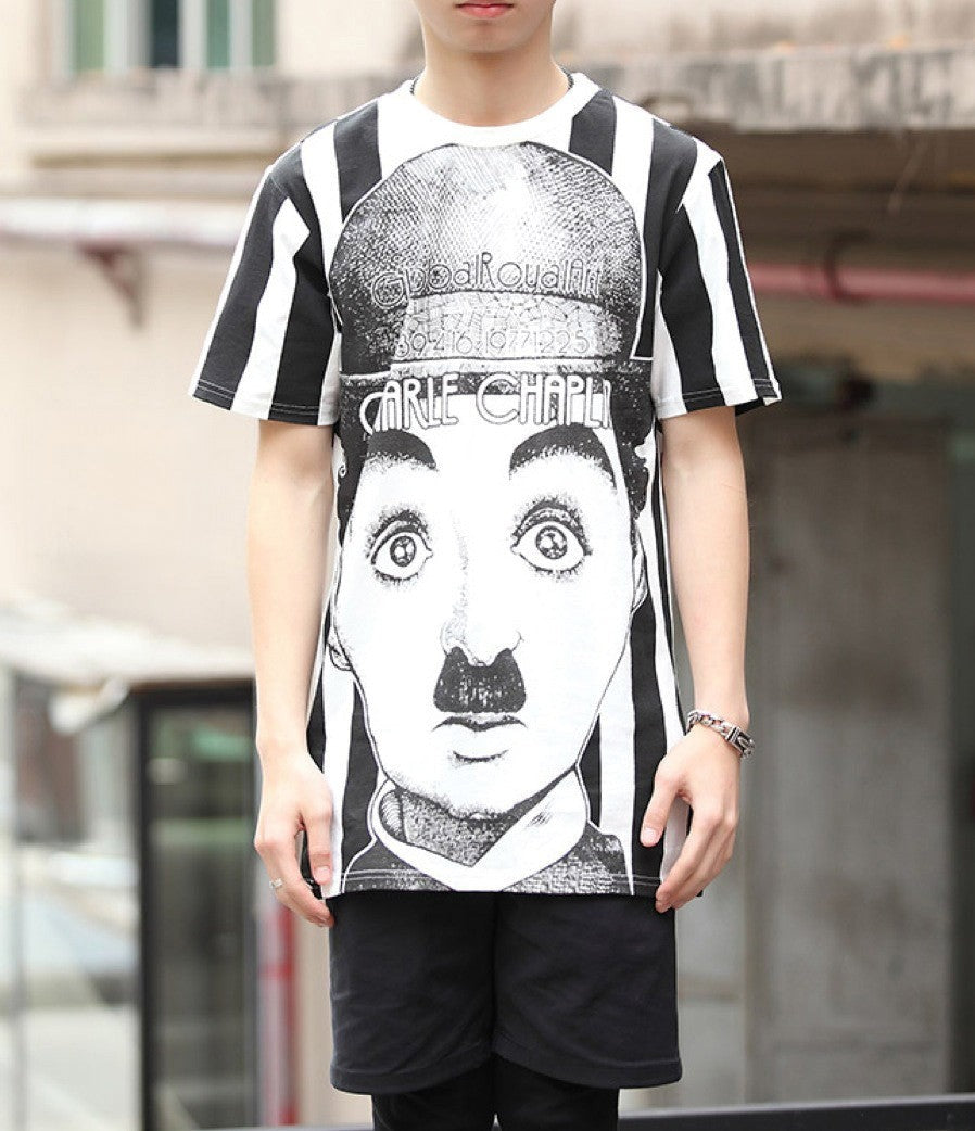 T-shirt Charlie Chaplin dettaglio stampa ritratto vintage | Dream Shop