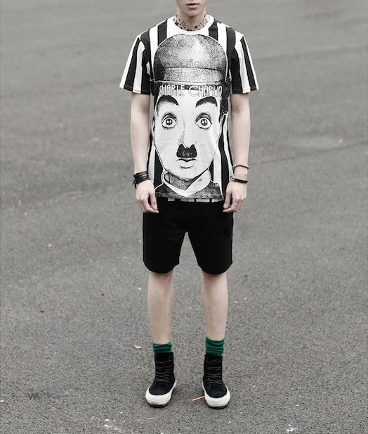 T-shirt Charlie Chaplin dettaglio tessuto cotone | Dream Shop