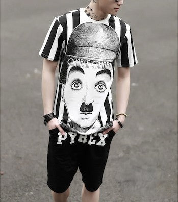 T-shirt Charlie Chaplin dettaglio colletto e cuciture | Dream Shop