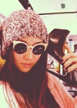 Super Vintage Sunglasses Beige vista frontale | Dream Shop