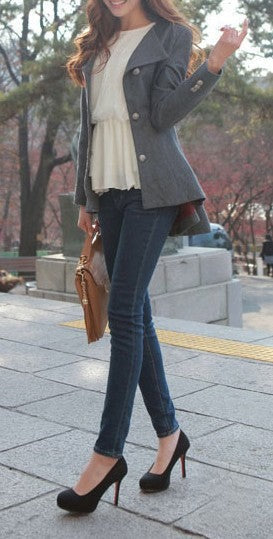 Blazer Katiusha bottoni dettaglio - Dream Shop