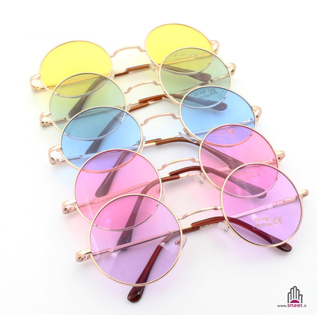 Vintage Sonia sunglasses tondi con lenti sfumate colorate — Dream Shop