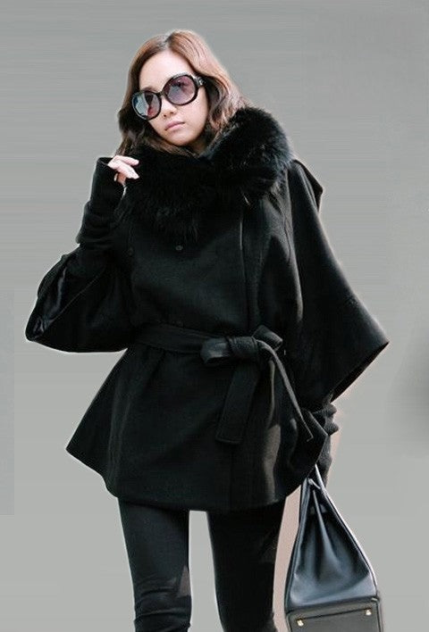 Cappotto Mary Jane dettaglio collo vera pelliccia - Dream Shop