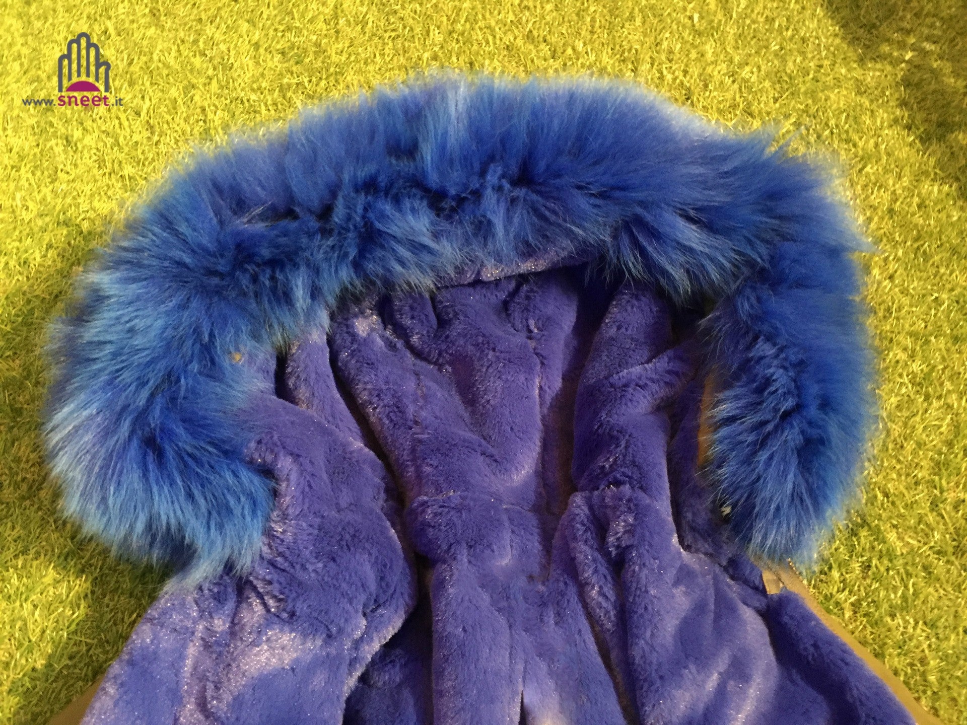 Parka corto interno blu