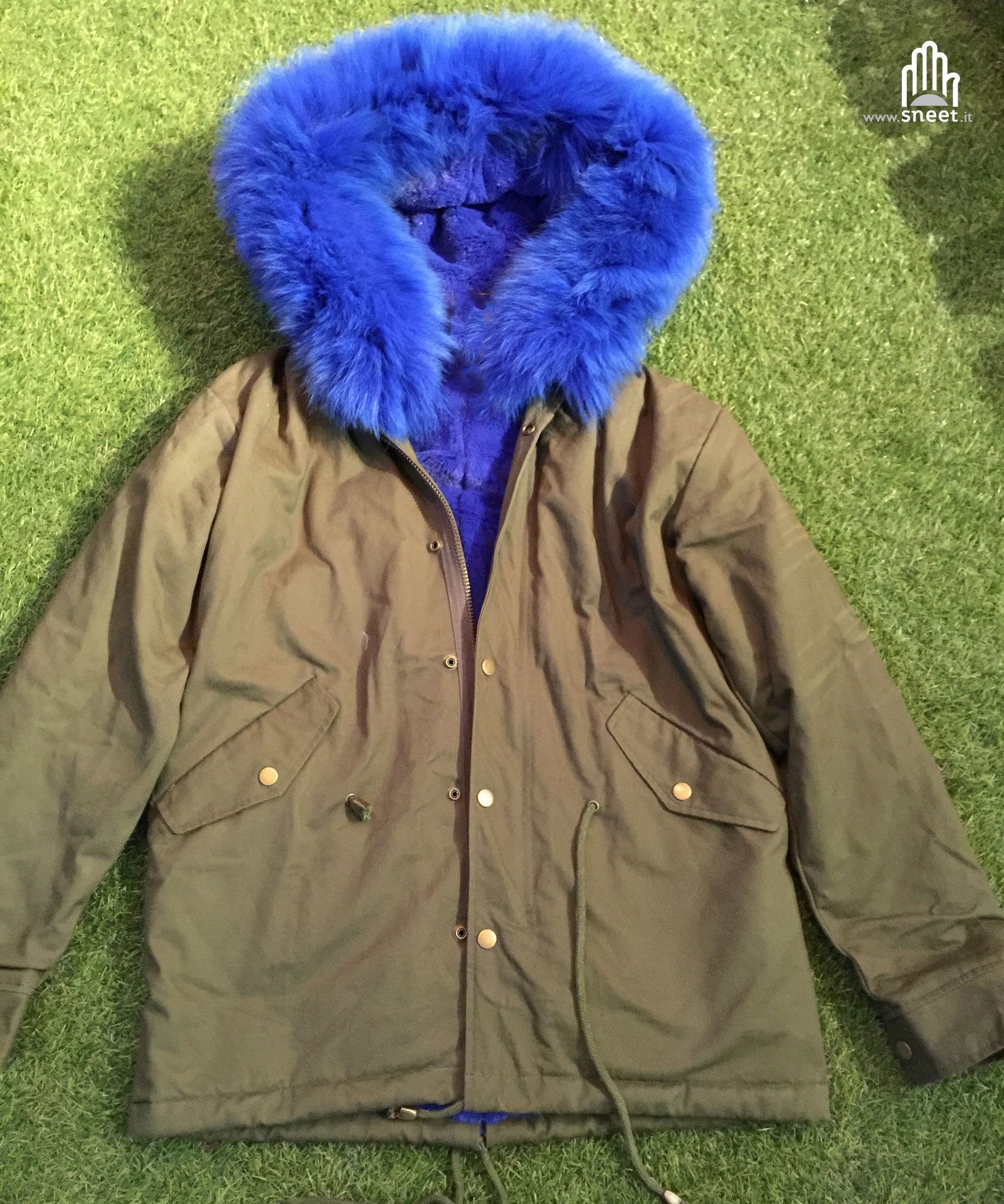 Parka corto interno blu
