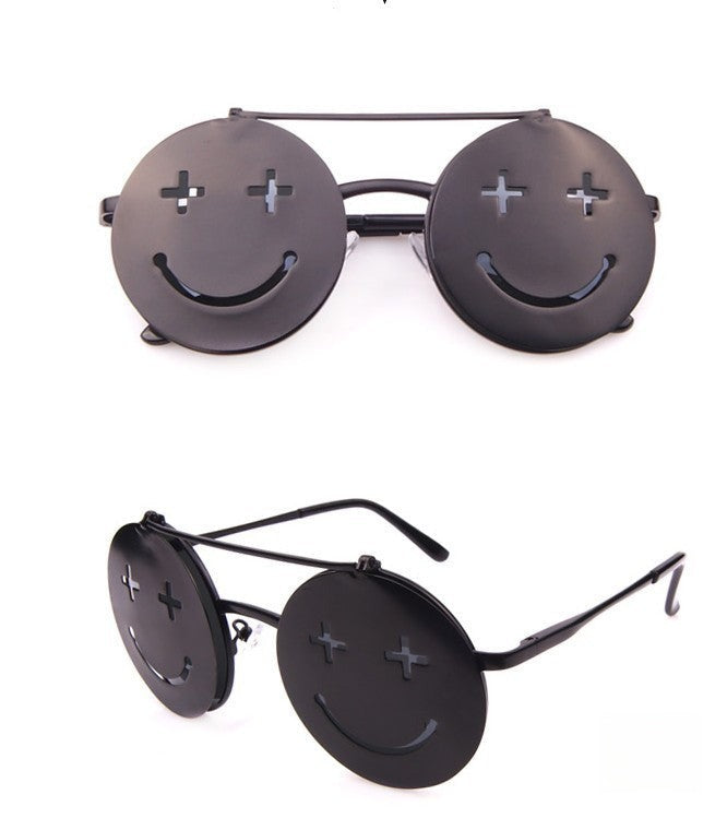Smiley Sunglasses finitura nera vista frontale — Dream Shop