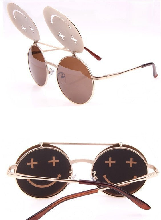 Smiley Sunglasses argento con lente marrone — Dream Shop