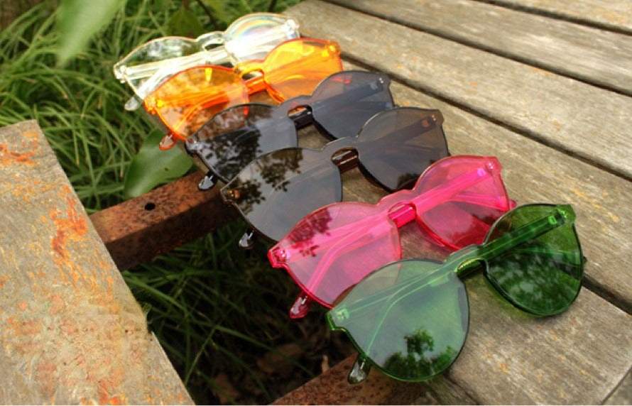 Plastik Sunglasses colore nero vista frontale — Dream Shop