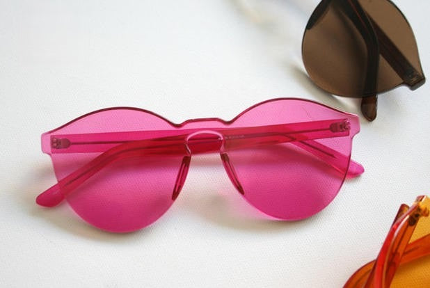 Plastik Sunglasses colore verde vista frontale — Dream Shop