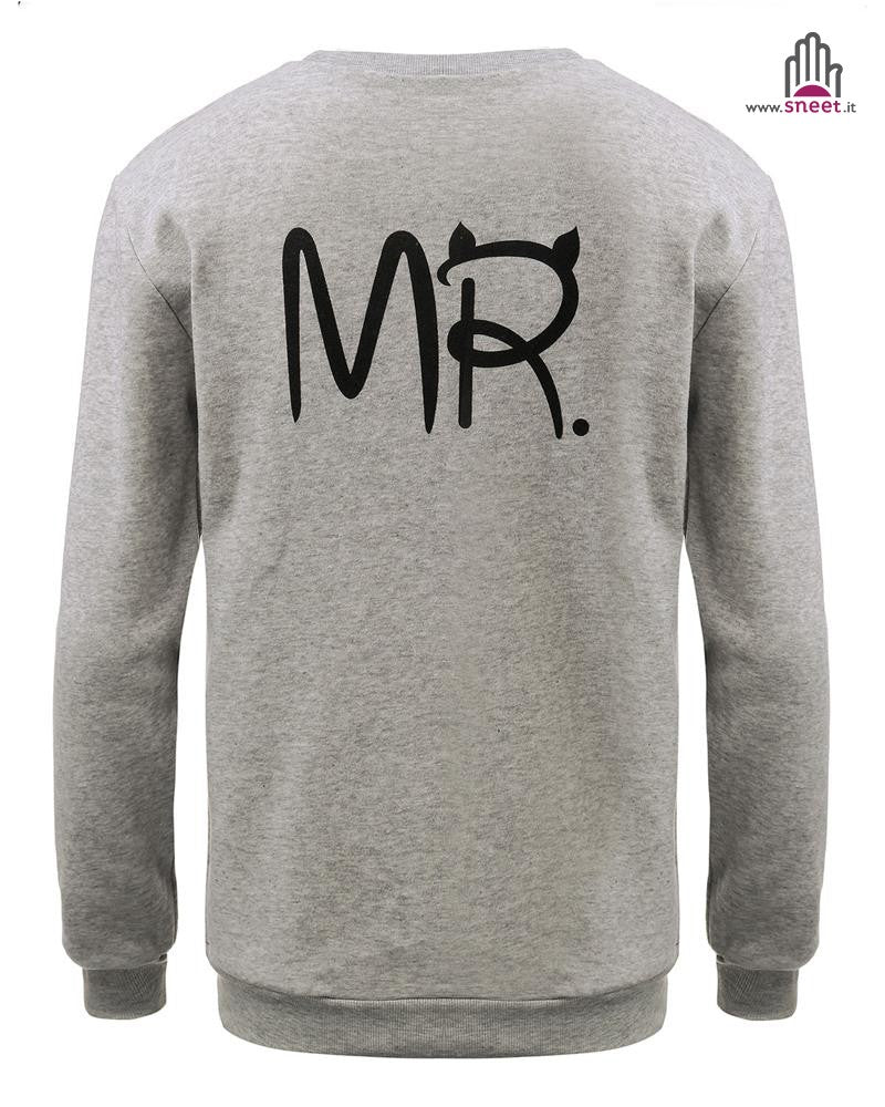 Felpa Mrs and Mr Rosa-Grigio