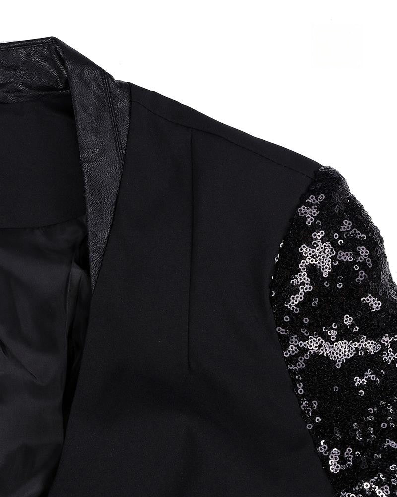 Sequin Sleeve Jacket